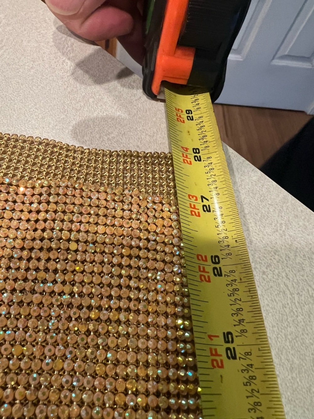 Gold Halter Neck Dress metal, mesh - Picture 7 of 8